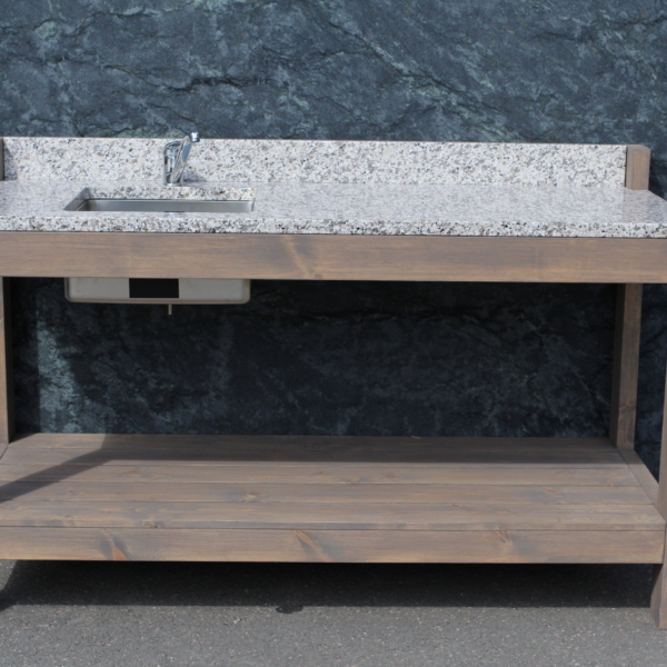 Outdoor kitchen made of granite Bianco Sardo